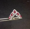 Cluster Ringe Natürlicher echter Rubin Kronenring 925 Sterling Silber 0,35 ct 5 Stück Edelstein Feiner Schmuck für Männer oder Frauen S8100307