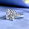 Asscher Cut 4ct Lab Diamond Ring 100% Real 925 스털링 실버 파티 웨딩 밴드 여성을위한 신부 약혼 보석 선물