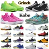 أحذية كرة السلة Kobe 6 Protro Grinch للرجال بروس لي ماذا لو ليكرز مرحلة كبيرة فوضى 5 حلقات مدربين رجالي أحذية رياضية رياضية