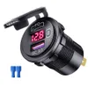 48W USB Car Charger Socket Waterproof Fast Charging Adapter PD Typ C QC3.0 Power Outlet med Switch for Car Marine Motorcykel