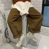 メンズパンツarens khaki corduroyワイドレッグパンツ男性用ワイドレッグズボンバギーワイドパンツヴィンテージストリートウェアヒップホップ230316