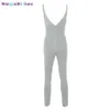 Wangcai01 Jumpsuits Rompers Krzywa Hompers Hugging Fit Grey Softwear Scossuit Sweet Dekolt Nurgny Pant Fit Sumpsuits 0316H23