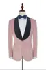 Ternos masculinos Tuxedos de casamento de veludo rosa claro Slim Fit Shawl Lapela Promoção Personalizada Prom Blazer Blazer Masculino 2 Peças