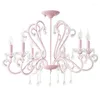 pink chandelier crystals