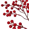 Flores decorativas 5x de 6,39 pés Berry vermelho Garland de Natal Flexível Artificial para decoração de decoração de lareira