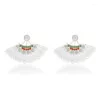 Stud Earrings Ethnic Style Jewelry 2023 Crystal Front Back Double Sided Hollow For Women Fashion Ear Jacket Piercing Earing