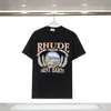 Rhude Fashion T Men Designers TシャツティーアパレルトップスSカジュアルチェストレターLuxurys Street Shorts Sleeve Clothes Tshirts 815