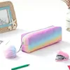 Kawaii peluche paillettes arc-en-ciel sac à crayons filles mignonnes grande capacité étui pour fournitures de papeterie de bureau scolaire