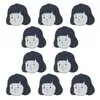 Spille 10pcs Little Girl Head Spilla Manga Spilla smaltata Jeans Cappotto Scialle Spille da bavero Distintivi zaino Decorazione gioielli Regali per amici