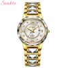 女性の時計ligeブランドSunkta Fashion Square Ladies Quartz watchブレスレットセットダイヤルシンプルローズゴールドラグジュアリーFTR 230314