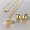 CEL Arc de Triomphe cube diamond pendant necklaces & bracelet & earrings designers jewelry for women party gold mens necklace chai255n