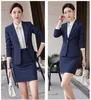 Damespakken Blazers Formele vrouwen Rok Pakken Dames Zakelijke kleding Marineblauwe blazer en jas Office Uniform Styles 230316