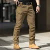 Men's Pants Ladiguard Plus Size Mens Cargo Pants Autumn Moto Bike Pants Fashion Zipper Pocket Trouser Male Outdoor Casual Skinny Pant 230316