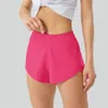 L-8240B High Rise Yoga Shorts Breathable Swift Fabric Lined Short 2.5 In Length Run Shorts