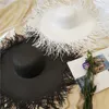 Wide Brim Hats Bucket Raw Edge Round Silk Woven Summer Vacation Ladies Seaside Beach Sun Travel Fashion Cap for Women 230314