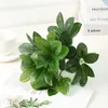 장식용 꽃 33cm 9heads 녹색 인공 나무 지점 가정 정원 침실 바닥 장식 가짜 식물 DIY 웨딩 파티 벽