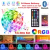 LED şeritler LED oda ışıkları rengi RGB TPAE Bluetooth LED şerit yatak odası dekorasyonu LED 5050 5m 10m 15m 20m 30m TV LED Arka Işığı Noel P230315