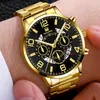 Armbanduhren Herrenuhr Business Luxus Edelstahlarmband Lässige wasserdichte Quarzuhren Männer Datum Kalenderanzeige Armbanduhr Uhr