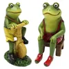 Garden Decorations Outdoor Frog Garden Statue Decor Funny Resin Frog Garden Figures Sculpture For Fairy Garden YardLandscape Home Decoration L230316