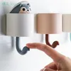 Hooks Rails Creative Home Decor Cartoon Animal Squirrel Head Hiding Storage Badrum Kök Hängande krok Pasting Wall Children Gifthooks