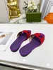 Women Slippers Leather Hollowed out Sandals Interlocking cut-out slide sandal High Heels Female Flat Heel Casual Shoes Thick Bottom Rubber Beach Slippers