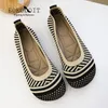 Dress Shoes Barefoot Women Spring Summer Casual Espadrilles Striped Sneakers Weaving Flat Heel Square Toe Flats Loafers 230316