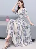 Sukienki swobodne kobiety swobodne szyfonowe boho plażę długie sukienka letnie vintage elegancka suszona na bal maturalne 2023 Koreańska elegancka impreza bodycon maxi vestido w0315