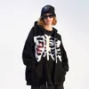 Sweats à capuche pour femmes Sweat-shirts des années 90 femmes Zip-up Y2K Harajuku surdimensionné squelette à capuche Goth à capuche femme femmes Grunge à capuche avec fermeture éclair capuche crâne sweat 230316