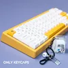 Toetsenboards Minimalistische witte honingmelk 137 toetsen kleurstof-sub xda profiel pbt keycap Japanese aangepaste persoonlijkheidssleutelhangers voor mechanisch toetsenbord