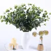 装飾的な花16ヘッドユーカリの葉の絹の人工花アレンジメントツリー植物結婚式の装飾diy家庭装飾インディールーム