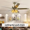 Chandelier Crystal 2pcs Bronze Plafond ventilateur de traction de paille