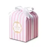 Geschenkwikkeling 20 PCS BLAUWE EN WIT STRIPED MET EXQUISITE KLEINE Geschenkdoos Gemakkelijk vouwen Party Feestelijke Candy Cookie Wikkelpapier Box 230316