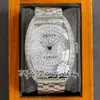 TWF V2 Cintree Curvex Orologio automatico da uomo Cassa con diamanti a taglio baguette pavimentato Quadrante con diamanti ghiacciato Bracciale in acciaio inossidabile Super Edition Eternity Gioielli Orologi