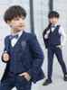 Men's Suits Boys Suit Plaid Business Formal Dress Wedding Customizable Tuxedo Three-piece 2023