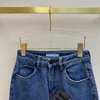 Dames jeans ontwerper draagt ​​oude en veelzijdige hoog getailleerde rechte jeans IGFQ