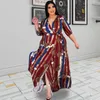 Ethnische Kleidung Muslimische Mode Afrikanische Chiffon Kleider Für Frauen 2023 Neuheit Drucken Maxi Femme Robe Langarm Nigerianischen Kleidung