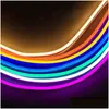 LED -remsor Neon Rope Strip RGB AC 220V 50 meter utomhusvattentät 5050 SMD -ljus 60LEDS/M med Power Cuttable vid 1 240V Drop Delive Dhia0