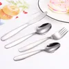 4 Pieces Kid Cutlery 18 8 Flatware Sets Knife Spoon Fork Tableware Sets