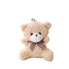 Cute cartoon keychain, keychains mini bow tie small bear short plush doll toy bag car key chain pendant doll wholesale