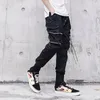 Pantaloni da uomo Pantaloni da jogging Casual Uomo Nastri Harajuku Techwear Moda Y2k Streetwear Pantaloni cargo neri larghi Harem