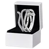 Sparkling CZ Diamond Snake Rings pour Pandora Authentique Bijoux De Fête De Mariage En Argent Sterling Pour Femmes Petite Amie Cadeau Designer Bague Avec Coffret Original