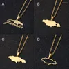 Pendentif Colliers En Acier Inoxydable Jamaïque Carte 6 Style Or Couleur Jamaïcain Femmes Pays Bijoux Cadeau Lettre Collier