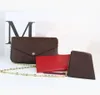 M61276 حقيبة جلدية أصلية حقيبة مغلف Multi Felicie Pochette Crossbody حقيبة يدوية مصممة فاخرة القابض المعيبة رجال محافظ عتيقة الأكياس المسائية