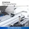 ZONESUN Automatic Filling Capping Machine With Conveyor Peristaltic Pump Tabletop Perfume Liquid Vial Roll-on Bottle ZS-AFC1Z