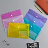 Sacos de arquivo de documentos A4 com botão Snap Button Transparent Envelopes Plástico Pastas de papel SN4109