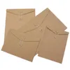 Bruin Kraft Paper A4 Documenthouder Bestand Storingszak Pocket Envelop Blank met opslag String Lock Office Supply Pouch SN4105