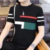 Men's T Shirts Designer Fashion Short Sleeve Striped Knitted T Shirts Slim Fit Casual Tees Male O-neck Thin Pullover Tops