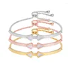 Bangle White Shell Charm Slide Dainty Adjustable Bracelet Personalizsd Three Colors Bracelets For Women Wedding Jewelry