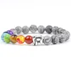 Strand Fashion Bracelet Men Jóias de pulseira 7 Chakra Healing Buda Charm Bracelets for Women Yoga Mala Jewelry Gift