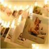 Frames 30/30/50 LED Hanging Picture Pen Peg Clip Fairy String Lights Party Birthday Pograph Decor1 Drop Delivery Home Garden Dheic